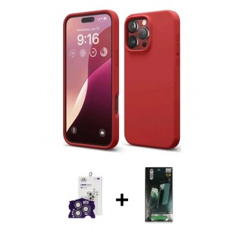 MARSİLYAN™- iPhone 16 Pro Max Kılıf Kozmos Yansıma Özel Seri - Siyah 360 Mat Full Body Arka Koruyucu + Bilvis Titan Kamera Lens - GS