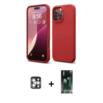 MARSİLYAN™- iPhone 16 Pro Max Kılıf Kozmos Yansıma Özel Seri - Siyah 360 Mat Full Body Arka Koruyucu + PVD Metal Kamera Lens - GS