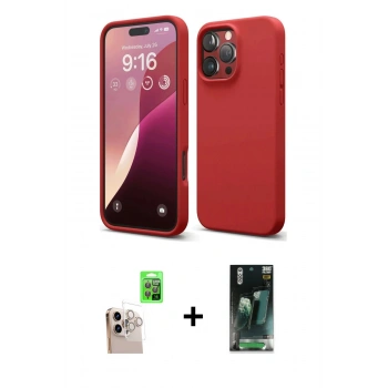 MARSİLYAN™- iPhone 16 Pro Max Kılıf Kozmos Yansıma Özel Seri - Siyah 360 Mat Full Body Arka Koruyucu + Raze Metal Kamera Lens - NLGY