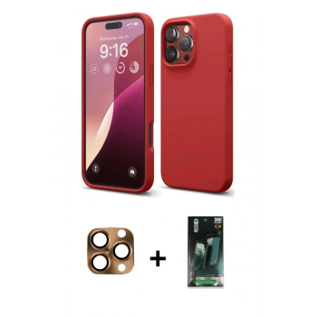 MARSİLYAN™- iPhone 16 Pro Max Kılıf Kozmos Yansıma Özel Seri - Siyah 360 Mat Full Body Arka Koruyucu + Pers Alüminyum Kamera Lens - CLTM