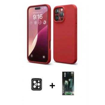 MARSİLYAN™- iPhone 16 Pro Max Kılıf Kozmos Yansıma Özel Seri - Siyah 360 Mat Full Body Arka Koruyucu + PVD Metal Kamera Lens - SH
