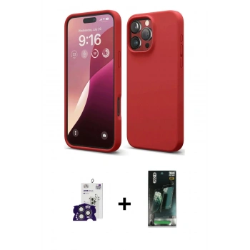 MARSİLYAN™- iPhone 16 Pro Max Kılıf Kozmos Yansıma Özel Seri - Siyah 360 Mat Full Body Arka Koruyucu + Bilvis Titan Kamera Lens - TMGI