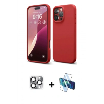 MARSİLYAN™- iPhone 16 Pro Max Kılıf Kozmos Yansıma Özel Seri - Siyah 3D Antistatik Cam Ekran Koruyucu + Pers Alüminyum Kamera Lens - GI