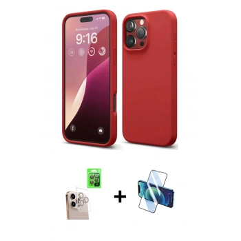 MARSİLYAN™- iPhone 16 Pro Max Kılıf Kozmos Yansıma Özel Seri - Siyah 3D Antistatik Cam Ekran Koruyucu + Raze Metal Kamera Lens - NLGY