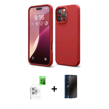 MARSİLYAN™- iPhone 16 Pro Max Kılıf Kozmos Yansıma Özel Seri - Siyah 3D Antistatik Hayalet Cam Ekran Koruyucu + Raze Metal Kamera Lens - BZ