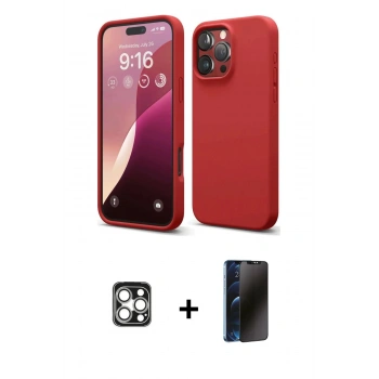 MARSİLYAN™- iPhone 16 Pro Max Kılıf Kozmos Yansıma Özel Seri - Siyah 3D Antistatik Hayalet Cam Ekran Koruyucu + PVD Metal Kamera Lens - GS