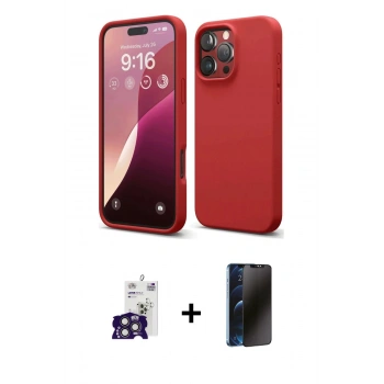 MARSİLYAN™- iPhone 16 Pro Max Kılıf Kozmos Yansıma Özel Seri - Siyah 3D Antistatik Hayalet Cam Ekran Koruyucu + Bilvis Titan Kamera Lens - TMGI