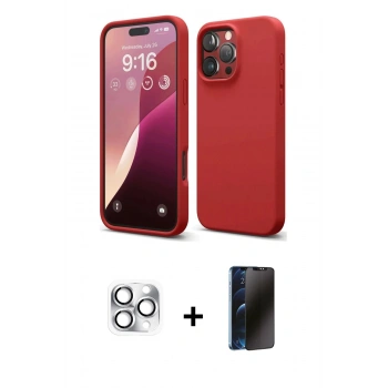 MARSİLYAN™- iPhone 16 Pro Max Kılıf Kozmos Yansıma Özel Seri - Siyah 3D Antistatik Hayalet Cam Ekran Koruyucu + Pers Alüminyum Kamera Lens - GS