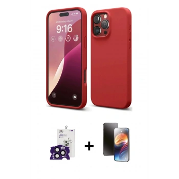 MARSİLYAN™- iPhone 16 Pro Max Kılıf Kozmos Yansıma Özel Seri - Siyah 3D Antistatik Mat Seramik Nano Ekran Koruyucu + Bilvis Titan Kamera Lens - SH