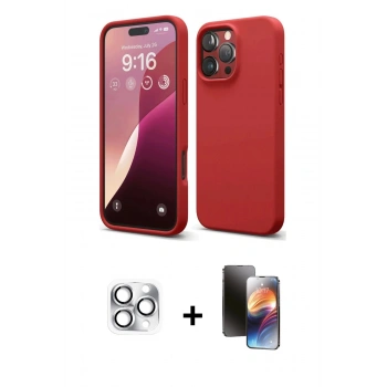 MARSİLYAN™- iPhone 16 Pro Max Kılıf Kozmos Yansıma Özel Seri - Siyah 3D Antistatik Mat Seramik Nano Ekran Koruyucu + Pers Alüminyum Kamera Lens - GS
