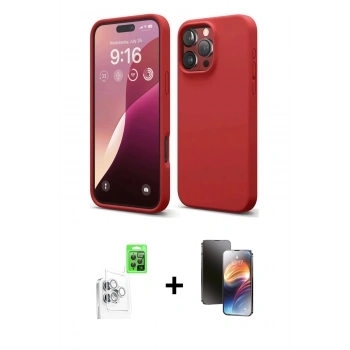 MARSİLYAN™- iPhone 16 Pro Max Kılıf Kozmos Yansıma Özel Seri - Siyah 3D Antistatik Mat Seramik Nano Ekran Koruyucu + Raze Metal Kamera Lens - BZ