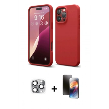 MARSİLYAN™- iPhone 16 Pro Max Kılıf Kozmos Yansıma Özel Seri - Siyah 3D Antistatik Mat Seramik Nano Ekran Koruyucu + Pers Alüminyum Kamera Lens - GI