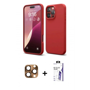 MARSİLYAN™- iPhone 16 Pro Max Kılıf Kozmos Yansıma Özel Seri - Siyah Bilvis 3X AR HD Cam Ekran Koruyucu + Pers Alüminyum Kamera Lens - CLTM