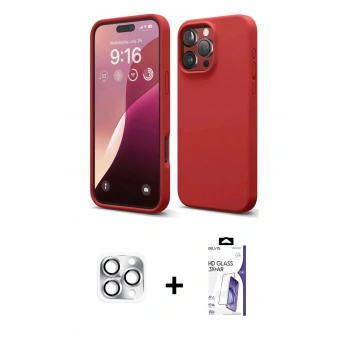 MARSİLYAN™- iPhone 16 Pro Max Kılıf Kozmos Yansıma Özel Seri - Siyah Bilvis 3X AR HD Cam Ekran Koruyucu + Pers Alüminyum Kamera Lens - GS