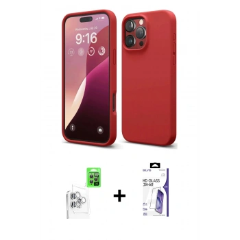 MARSİLYAN™- iPhone 16 Pro Max Kılıf Kozmos Yansıma Özel Seri - Siyah Bilvis 3X AR HD Cam Ekran Koruyucu + Raze Metal Kamera Lens - BZ