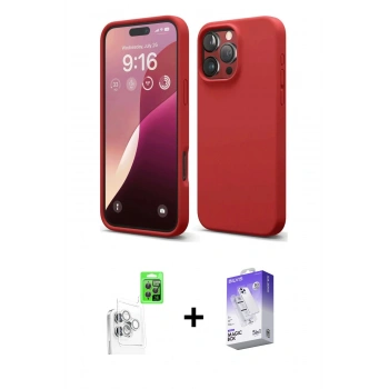 MARSİLYAN™- iPhone 16 Pro Max Kılıf Kozmos Yansıma Özel Seri - Siyah Bilvis 5in1 3D Magic Cam Ekran Koruyucu + Raze Metal Kamera Lens - BZ
