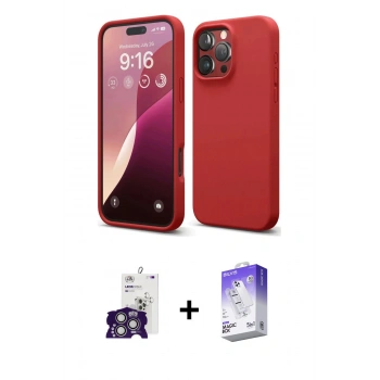 MARSİLYAN™- iPhone 16 Pro Max Kılıf Kozmos Yansıma Özel Seri - Siyah Bilvis 5in1 3D Magic Cam Ekran Koruyucu + Bilvis Titan Kamera Lens - GS
