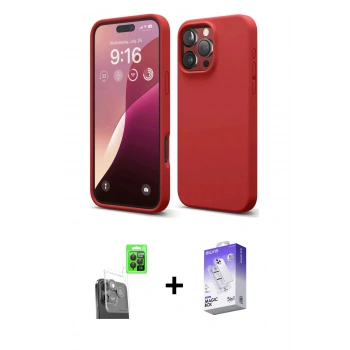 MARSİLYAN™- iPhone 16 Pro Max Kılıf Kozmos Yansıma Özel Seri - Siyah Bilvis 5in1 3D Magic Cam Ekran Koruyucu + Raze Metal Kamera Lens - SH