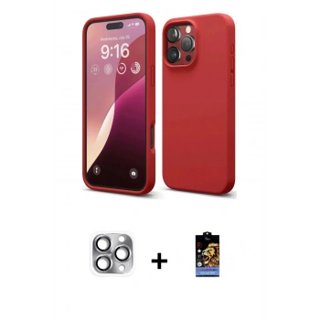 MARSİLYAN™- iPhone 16 Pro Max Kılıf Kozmos Yansıma Özel Seri - Siyah Buffer Hayalet Cam Ekran Koruyucu + Pers Alüminyum Kamera Lens - GI