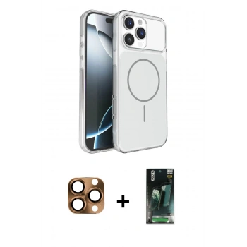 MARSİLYAN™- iPhone 16 Pro Max Kılıf Kutup Doku Serisi - Siyah 360 Mat Full Body Arka Koruyucu + Pers Alüminyum Kamera Lens - CLTM