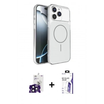 MARSİLYAN™- iPhone 16 Pro Max Kılıf Kutup Doku Serisi - Siyah Bilvis 3X AR HD Cam Ekran Koruyucu + Bilvis Titan Kamera Lens - SH