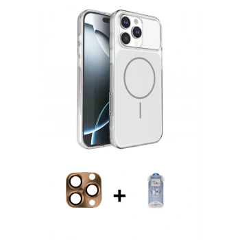 MARSİLYAN™- iPhone 16 Pro Max Kılıf Kutup Doku Serisi - Siyah Joko Magic 5D Cam + Pers Alüminyum Kamera Lens - CLTM