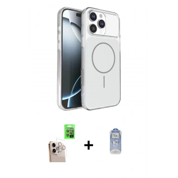MARSİLYAN™- iPhone 16 Pro Max Kılıf Kutup Doku Serisi - Siyah Joko Magic 5D Cam + Raze Metal Kamera Lens - NLGY