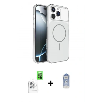 MARSİLYAN™- iPhone 16 Pro Max Kılıf Kutup Doku Serisi - Siyah Joko Magic 5D Cam + Raze Metal Kamera Lens - BZ
