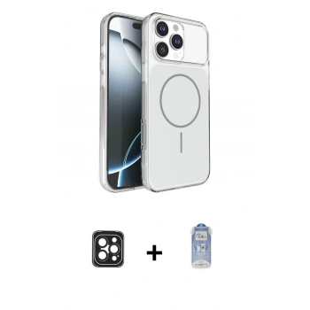 MARSİLYAN™- iPhone 16 Pro Max Kılıf Kutup Doku Serisi - Siyah Joko Magic 5D Cam + PVD Metal Kamera Lens - SH