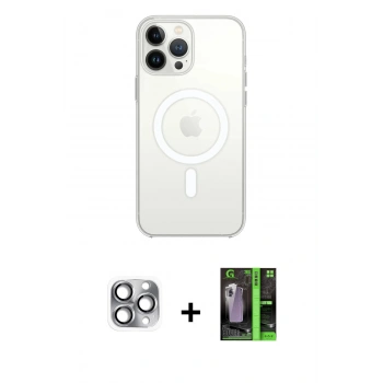 MARSİLYAN™- iPhone 16 Pro Max Kılıf Kutup Klasik Serisi - Şeffaf 360 Full Body Arka Koruyucu + Pers Alüminyum Kamera Lens - GI