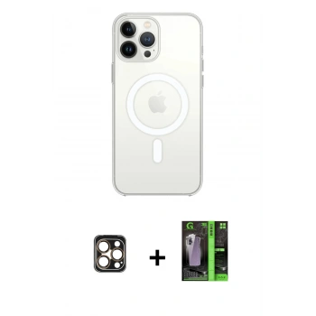 MARSİLYAN™- iPhone 16 Pro Max Kılıf Kutup Klasik Serisi - Şeffaf 360 Full Body Arka Koruyucu + PVD Metal Kamera Lens - GD