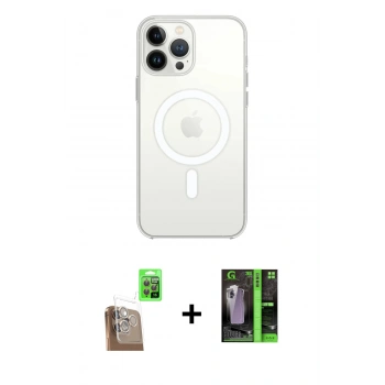 MARSİLYAN™- iPhone 16 Pro Max Kılıf Kutup Klasik Serisi - Şeffaf 360 Full Body Arka Koruyucu + Raze Metal Kamera Lens - CLTM