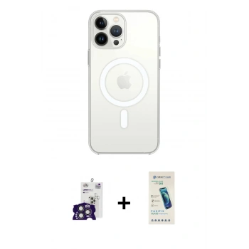 MARSİLYAN™- iPhone 16 Pro Max Kılıf Kutup Klasik Serisi - Şeffaf Pasifik Cam Ekran Koruyucu + Bilvis Titan Kamera Lens - TMGI