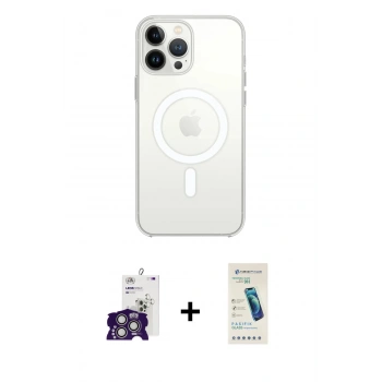 MARSİLYAN™- iPhone 16 Pro Max Kılıf Kutup Klasik Serisi - Şeffaf Pasifik Cam Ekran Koruyucu + Bilvis Titan Kamera Lens - GS