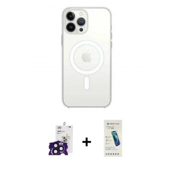 MARSİLYAN™- iPhone 16 Pro Max Kılıf Kutup Klasik Serisi - Şeffaf Pasifik Cam Ekran Koruyucu + Bilvis Titan Kamera Lens - SH