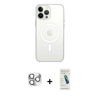 MARSİLYAN™- iPhone 16 Pro Max Kılıf Kutup Klasik Serisi - Şeffaf Pasifik Cam Ekran Koruyucu + Pers Alüminyum Kamera Lens - GS