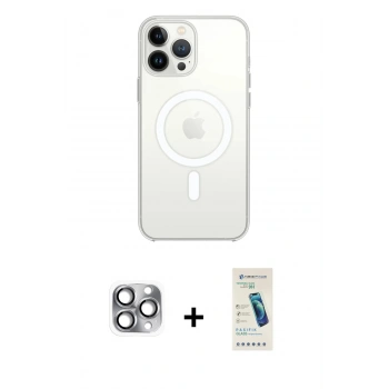 MARSİLYAN™- iPhone 16 Pro Max Kılıf Kutup Klasik Serisi - Şeffaf Pasifik Cam Ekran Koruyucu + Pers Alüminyum Kamera Lens - GI