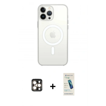 MARSİLYAN™- iPhone 16 Pro Max Kılıf Kutup Klasik Serisi - Şeffaf Pasifik Cam Ekran Koruyucu + PVD Metal Kamera Lens - GD