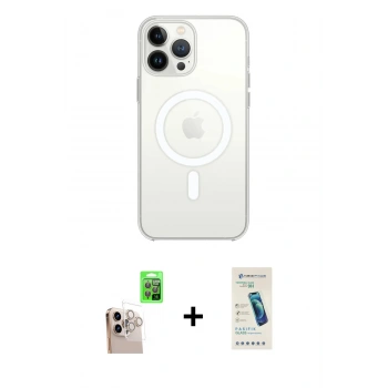 MARSİLYAN™- iPhone 16 Pro Max Kılıf Kutup Klasik Serisi - Şeffaf Pasifik Cam Ekran Koruyucu + Raze Metal Kamera Lens - NLGY