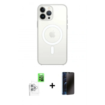 MARSİLYAN™- iPhone 16 Pro Max Kılıf Kutup Klasik Serisi - Siyah 3D Antistatik Hayalet Cam Ekran Koruyucu + Raze Metal Kamera Lens - BZ