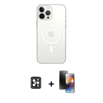 MARSİLYAN™- iPhone 16 Pro Max Kılıf Kutup Klasik Serisi - Siyah 3D Antistatik Mat Seramik Nano Ekran Koruyucu + PVD Metal Kamera Lens - SH