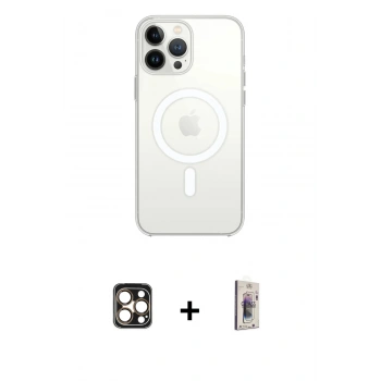 MARSİLYAN™- iPhone 16 Pro Max Kılıf Kutup Klasik Serisi - Siyah Bilvis 3D Cam Ekran Koruyucu + PVD Metal Kamera Lens - GD