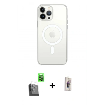 MARSİLYAN™- iPhone 16 Pro Max Kılıf Kutup Klasik Serisi - Siyah Bilvis 3D Cam Ekran Koruyucu + Raze Metal Kamera Lens - SH