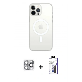 MARSİLYAN™- iPhone 16 Pro Max Kılıf Kutup Klasik Serisi - Siyah Bilvis 3X AR Hayalet Cam Ekran Koruyucu + Pers Alüminyum Kamera Lens - GI