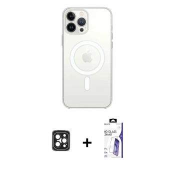 MARSİLYAN™- iPhone 16 Pro Max Kılıf Kutup Klasik Serisi - Siyah Bilvis 3X AR HD Cam Ekran Koruyucu + PVD Metal Kamera Lens - SH