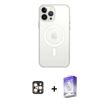 MARSİLYAN™- iPhone 16 Pro Max Kılıf Kutup Klasik Serisi - Siyah Bilvis 5in1 3D Magic Cam Ekran Koruyucu + PVD Metal Kamera Lens - GD