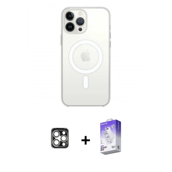 MARSİLYAN™- iPhone 16 Pro Max Kılıf Kutup Klasik Serisi - Siyah Bilvis 5in1 3D Magic Cam Ekran Koruyucu + PVD Metal Kamera Lens - GS