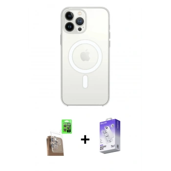 MARSİLYAN™- iPhone 16 Pro Max Kılıf Kutup Klasik Serisi - Siyah Bilvis 5in1 3D Magic Cam Ekran Koruyucu + Raze Metal Kamera Lens - CLTM