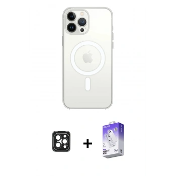 MARSİLYAN™- iPhone 16 Pro Max Kılıf Kutup Klasik Serisi - Siyah Bilvis 5in1 3D Magic Cam Ekran Koruyucu + PVD Metal Kamera Lens - SH