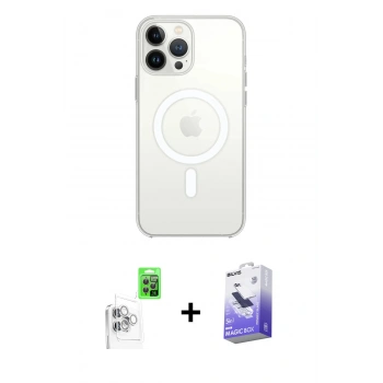 MARSİLYAN™- iPhone 16 Pro Max Kılıf Kutup Klasik Serisi - Siyah Bilvis 5in1 5D Magic Hayalet Cam Ekran Koruyucu + Raze Metal Kamera Lens - BZ